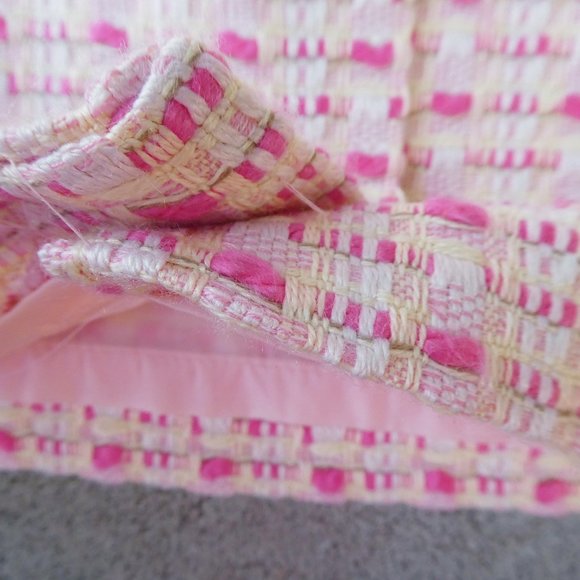 Vintage JG Hook 2pc Skirt Suit Set Pink 3D Tweed Floral Etched Buttons Lined - Picture 10 of 12